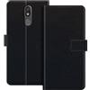 ESACMOT Custodia Portafoglio in Pelle Compatibile con LG K40 Flip Cover con Porta Carte e Supporto, Chiusura Magnetica, Custodia Folio Antiurto (Nero)