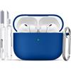 TNSNK Silicone per AirPods 4 Case Cover, A5-Lake Blue | Morbido, leggero, antiscivolo, antigraffio, ricarica cablata/wireless. Pennello pulitore + chiavetta.