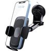 POEGO Supporto per cellulare auto girevole a 360°, con ventosa per parabrezza e cruscotto, lunghezza regolabile, universale, per iPhone, Android, smartphone, ecc.