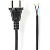 Nedis Cavo di alimentazione per aspirapolvere, 15 m, CEE 7/17, 250 V AC, 16 A, nero, PVC