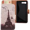 Lankashi Stamp Tower Design Custodia Portafoglio in PU Pelle Caso Guscio Protettiva Cover con Porta Carte Skin Case per Sony Xperia X Compact F5321 4.6
