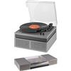 Fenton Retro Platenspeler met Bluetooth en Speakers - Fenton RP165G - Incl. Naald - Aluminium / zilver (102.156)