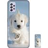 HopMore Nero Cover per Samsung Galaxy A32 4G (A32 Lite) Silicone Morbide Disegni Custodie Bella Custodia Antiurto Gomma Case Morbido Caso Gel AntiGraffio - Cane Bianco