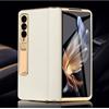 UMORIE Custodia per telefono in vera pelle per Samsung Galaxy Z Fold5 Fold 5 4 3 Fold4 ZFold5 ZFold3 Cover posteriore con pellicola a specchio in vetro temperato, per Galaxy Z Fold4,4