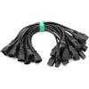 HangTon - Confezione da 10 prolunghe per cavi di alimentazione per UPS PDU, monitor, computer, stampante, TV, IEC320 maschio C14 a doppia femmina IEC 320 C13, cavo a 3 spine, 40 cm