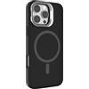 N NEWTOP Custodia CV47 Cover Compatibile per iPhone 16 Pro Max, TPU Semi Rigida Interna Microfibra Morbida Finestra Protezione Vetro Temperato Fotocamera Supporto Tavolo Anti Urto Liscia (Nero)