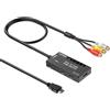 Uzifhdhi Adattatore da RCA a HDMI, Convertitore da AV a HDMI Uscita 3 in 1 (1 RCA e 2 ingressi HDMI) Uscita HDMI con supporto cavo HDMI 4K 3D 1080P per lettore DVD VHS-VCR Xbox PS5 Roku Blue-ray