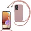MBSLFY Cover per Cordino con Collana per Samsung Galaxy A32 4G, Custodia Silicone Morbido con Corda, Case Tracolla Silicone con Necklace Regolabile per Samsung Galaxy A32 4G, Rosa chiaro