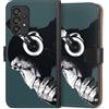 DeinDesign Custodia a portafoglio compatibile con Samsung Galaxy A53 5G Custodia per cellulare di similpelle nera Cover a libro Scimmia Cuffie Musica