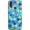 Mixroom - Cover Custodia Back case In TPU Silicone Morbida Per Motorola Moto E6S Fantasia Pattern Blu N1096