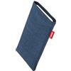 fitBAG Jive Blu per Motorola Edge 50 Neo Custodia per cellulare in tessuto con imbottitura in microfibra | Accessorio con funzione di pulizia | Made in Germany