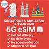 Generic Singapore Malesia Thailandia eSIM | Dati ad alta velocità 5G | Supporta hotspot | 3GB/5GB10GB/20GB/30GB/50GB | Consegna e-mail (10 GB (30 giorni))