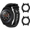 BoLuo 2 Pcs Custodia per Gear S3 Frontier,Morbida TPU Protettivo Cover Copertura Resistente Cover,Trasparente,Soft Smart Watch Shell Case per Samsung Gear S3 Frontier SM-R760/Galaxy Watch 46mm (nero)