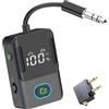 fesoklaf BR16 Bluetooth 5.3 trasmettitore ricevitore 2 in 1 - doppia connessione per auto audio/aereo/TV/altoparlanti, riproduzione 17H TX e 11H RX, ricarica rapida di tipo C, adattatore AUX per riconnessione