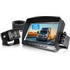 ZEROXCLUB Kit telecamera posteriore, telecamera di backup cablata con monitor da 7 pollici, impermeabile IP69, visione notturna a infrarossi a 149°, telecamera di retromarcia per camion, semirimorchi