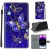 YIRRANZD Cover per iPhone 14 Pro Max, Protettiva Portafoglio in Pelle PU Cover Libro [Verniciato], Flip Caso Antiurto Custodia per iPhone 14 Pro Max (Farfalla B)