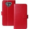 Tnviud Premium Custodia Portafoglio in PU Pelle Supporto Caso Guscio TPU Silicone Protettiva Cover Flip Skin Case per Ulefone Armor X13 6.52 inch (Rosso)