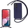 MBSLFY Cover per Cordino con Collana per Samsung Galaxy S24 Ultra, Custodia Silicone Morbido con Corda, Case Tracolla Silicone con Necklace Regolabile per Samsung Galaxy S24 Ultra, Blu navy