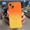 FIFTHAVE Custodia per iPhone 12, compatibile con MagSafe, colorata sfumata, in silicone opaco, protezione per fotocamera, resistente agli urti, in TPU per iPhone 12 da 6,1, colore: arancione giallo