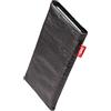 fitBAG Techno Nero per Samsung Galaxy S24 Custodia per Cellulare in Tessuto con Imbottitura in Microfibra | Accessorio con Funzione di Pulizia | Made in Germany