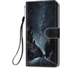 HopMore Cover a Libro per iPhone XR in Pelle Disegni con Silicone Morbido Custodie per Ragazzi Ragazze Donne, Portafoglio Custodia Antiurto 360 Gradi Case Accessori - Cielo