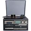 Generic Giradischi Bluetooth Record Player 9 in 1 con altoparlanti integrati, lettore CD, radio AM/FM, 3 impostazioni di velocità per intrattenimento retrò