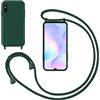 GoodcAcy Cover con Collana per Xiaomi Redmi 9A, Custodia Silicone Liquido con Cordino e Regolabile Collana, Case con Laccio Tracolla, Verde