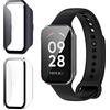 ELECTRO-WEIDEWORLD Weideworld [2 Pezzi] Cover per Xiaomi Smart Band 8 Active/Redmi Smart Band 2 con Vetro Temperato, Pieno Ultra Sottile Rigida Paraurti Custodia PC, Trasparente+Blu
