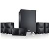 Teufel CUBYCON Surround Sound System - Sistema audio home theater 5.1 con subwoofer, microaltoparlanti a 2 vie in alluminio, HiFi Surround, elevata chiarezza vocale, Bass Reflex - nero