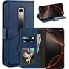 UOGNADGD Custodia in Pelle a Libretto Compatibile con Vodafone Smart N10 Portafoglio con Slot per Carte, Chiusura Magnetica, RFID Antiurto (Blu)