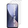 X-Dision [3 Pezzi Compatibile con Ulefone Note 14/Note 14 PRO Proteggi Schermo,Pellicola Protettiva 2.5D[Durezza 9H,Installazione Facile] Accessori Premium Pellicola in Vetro Temperato