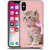 Head Case Designs Gattino con Arco Rosa Gatti Custodia in Gel [Protezione di Grado Militare] Compatibile con Apple iPhone X/iPhone XS E Compatibile con MagSafe