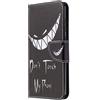 AIFILLE Nero Cover a Libro per Samsung A31 2020 Don't Touch My Phone Modello Denti Bianca Custodia in Pelle PU e Silicone TPU Morbida Rigida Portafoglio Uomo Design Flip Accessori per Cellulari