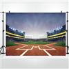 Bovlleetd 2.2x1.5m Sfondo di baseball, prato di erba, campo da baseball, stadio, riflettori, sfondo fotografico, amanti del baseball, carta da parati per ragazzi, feste sportive, accessori per foto