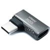 System-S Adattatore USB 3.2 Gen 2 tipo C maschio a femmina angolare cavo grigio