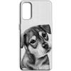 Mixroom - Cover Custodia Back case In TPU Silicone Morbida Per Motorola Moto G34 5G Fantasia Cucciolo Di Cane Bianco E Nero M596