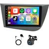 Surakey Autoradio 4+64G per Seat Leon 2005-2013 9 pollici Android 14 Auto Radio con Wireless Carplay Android Auto GPS Navigazione Bluetooth WiFi Mirror Link SWC + telecamera posteriore