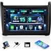 CAMECHO Android 15 Qualcomm 8-Core 4+64G 9 Autoradio per VW Polo 6R 6C 9N 2008-2016 con Telecamera Posteriore, DSP Bluetooth IPS touchscreen Radio con Wireless Carplay Android Auto GPS WIFI FM/RDS