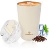 PHILORN Tazza Termica Caffè da Viaggio, 380ml, Acciaio Inox, Tazz 380ml - Bianca
