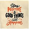 Plenty Gifts Cartello Alluminio - Deco Tile Stay Positive - Targa decorativa - Decorazione positiva per la casa - Flamingo