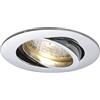 Molto Luce Plafoniera quadrupla 230 V piatta e orientabile, diametro 88 mm in alluminio cromato