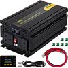 VEVOR Invertitore Onda Sinusoidale Modificata Potenza 3000W a 6000W Trasformatore Tensione 24V CC a 240V CA, Inverter Sinusoidale Modificata con Schermo LCD, Telecomando LCD con Cavo e Manuale Utente
