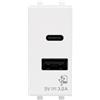 AVE Alimentatore usb da incasso tipo a e c 5v 3a serie s44