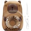 Generic Animal Fan - Ventilatore portatile portatile | Silenzioso animale alimentato tramite USB per asilo e camera dei bambini | Mini ricaricabile con luci LED e velocità regolabile | Ideale per uso