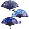 JUHONNZ Ventilatore Piegante,3 PCS Ventilatore Bambù Ventilatori Pieghevoli in Seta con Nappe Ventilatori Tasca Ventilatore a Mano per la Decorazione Della parete Regalo Fiori di Ciliegio