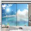 Siunwdiy Pellicola privacy colorata per finestre in vetro Spiaggia Paesaggio marino Stile Decorativo Glassato Adesivi senza colla per il bagno di casa Porte in vetro per finestre,03,90x60cm