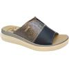 3Rose 409 Ciabatte Donna con Fascia Doppio Colore Effetto Laminato - Pantofole Casa e Outdoor con Elastico Centrale - Comfort Personalizzabile con Sostegno Anatomico - Plantare Estraibile (Blu, 39)