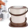 LLOZoo Centrifuga manuale per bucato a trazione, capacità 2-8 capi, alta velocità 2500 giri/min, con coperchio e tubo di scarico, cestello interno 18×20,5 cm, ideale per camper, campeggio,A