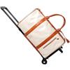 AIUTG Borsa da Viaggio con Ruote da Donna, Borsone Convertibile for Abiti con Ruote, Borsa da Weekend a Mano di Grande Capacità con Scomparto for Scarpe(Beige,Roller)