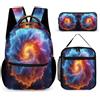 WECECE Set Zaini Penguin Bambino con Borsa Termica e Astuccio Matite, Zaino Penguin 3D Theme Ragazza 8-15 Anni per Lezioni e Viaggio